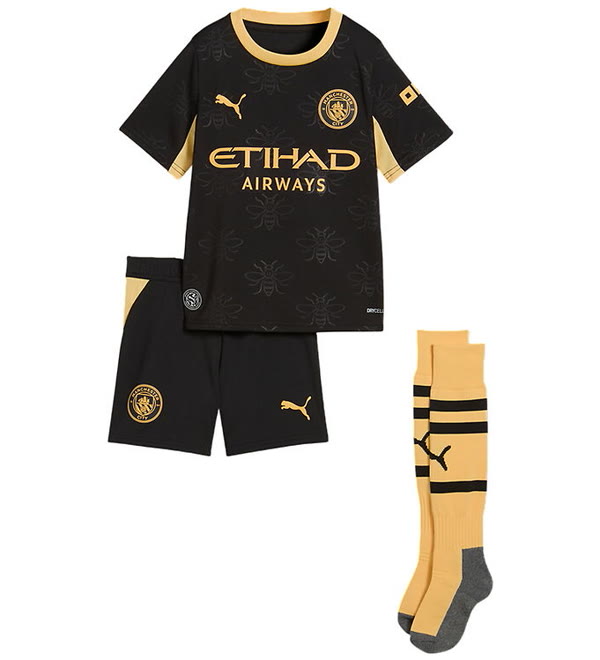 Puma Fodboldsæt - Manchester City Udebane - Sort/Flaxen — produktfoto fra kids-world.dk