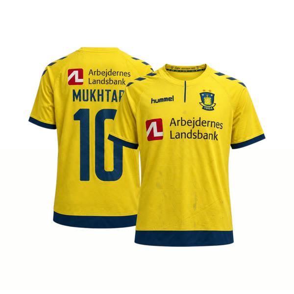 Brøndby Hjemmebanetrøje 2017/18 - Mukhtar 10 (XS) — produktfoto fra Retrotrøjer.dk