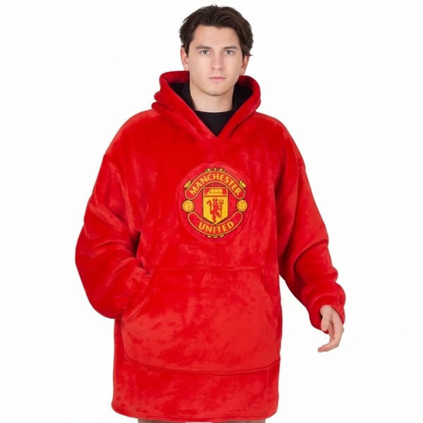 Officiel Manchester United Oversized Hoodie Blanket  Voksen - S-L — produktfoto fra Fodboldgaver