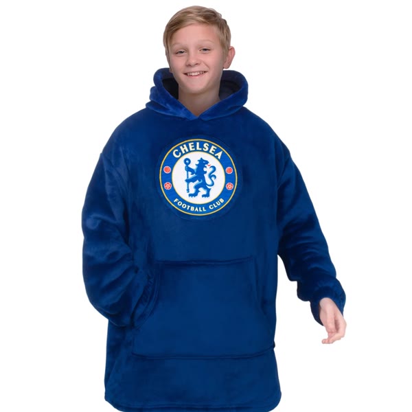 Officiel Chelsea FC oversized hoodie-tæppe til børn - 6-10 år — produktfoto fra Fodboldgaver