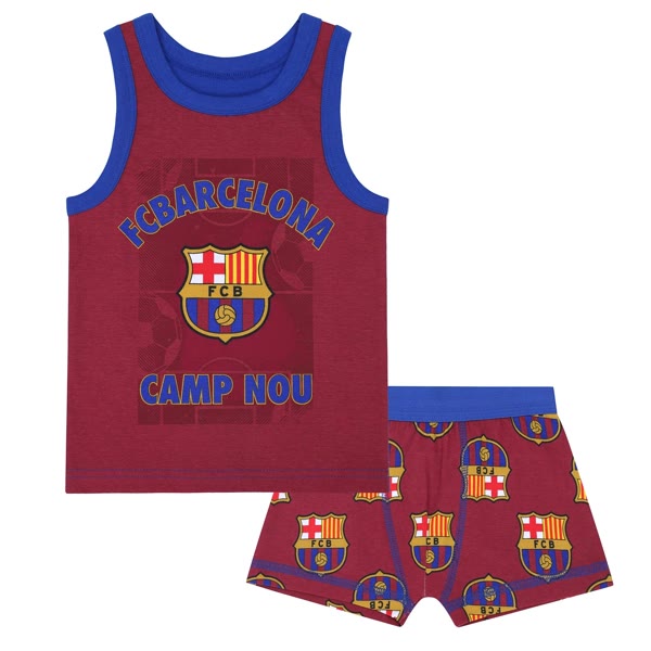 FC Barcelona Drenge Boxer Shorts & Undertrøje Sæt - 2-3 år — produktfoto fra Fodboldgaver
