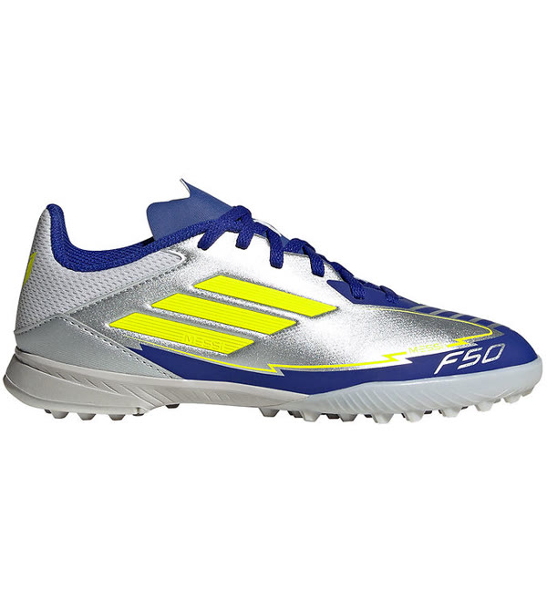 adidas Performance fodboldstøvler - F50 League TF J Messi - Silv — produktfoto fra kids-world.dk