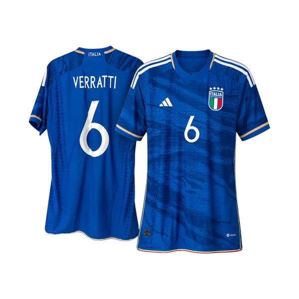 Italien Hjemmebanetrøje 2023/24 - Verratti 6 (L) — produktfoto fra Retrotrøjer.dk